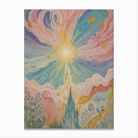 Rainbow Pastel Burst Canvas Print