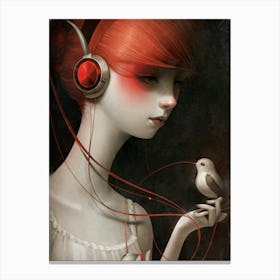Girl With Headphones 41 Canvas Print