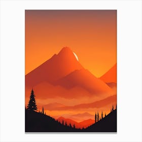 Misty Mountains Vertical Composition In Orange Tone 66 Canvas Print