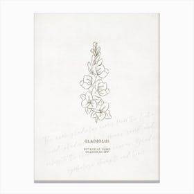 Gladiolus Birth Flower | Antique Canvas Print