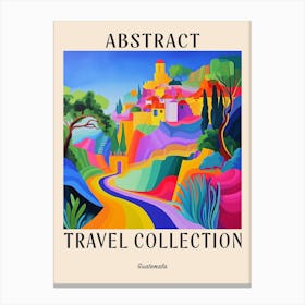 Abstract Travel Collection Poster Guatemala 1 Canvas Print