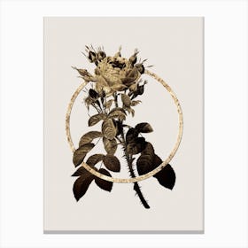 Gold Ring Lelieur's Four Seasons Rose Glitter Botanical Illustration n.0352 Canvas Print