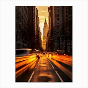 Sunset In New York City Canvas Print