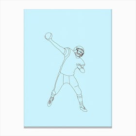 Football Player Throwing The Ball Stampe su tela