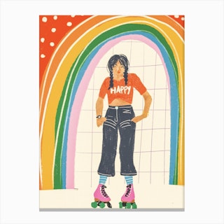 Rainbow Roller Canvas Print