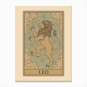 Leo Tarot Zodiac Canvas Print