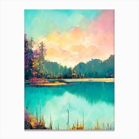 Pastel Lake Landscape Canvas Print