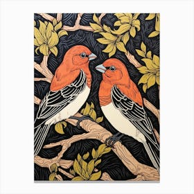 Art Nouveau Birds Poster American Goldfinch 4 Canvas Print