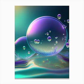 Bubbles In Water, Water, Waterscape Holographic 2 Canvas Print