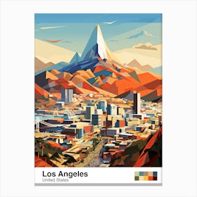 Los Angeles, Us, Geometric Illustration 1 Poster Canvas Print