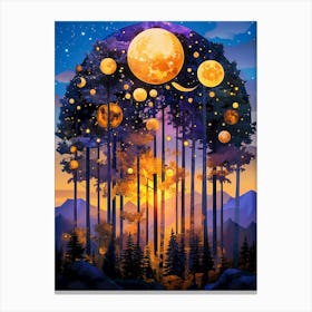 Moon In The Forest Canvas Print