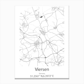 Viersen,Germany Minimalist Map Canvas Print