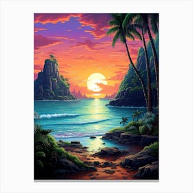 Seascape Pixel Art 1 Canvas Print