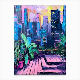 Cityscape At Night 4 Canvas Print