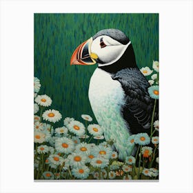 Ohara Koson Inspired Bird Painting Puffin 3 Canvas Print
