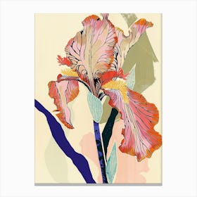 Colourful Flower Illustration Iris 7 Canvas Print