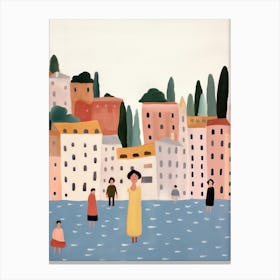 Italian Holidays, Tiny People And Illustration 5 Canvas Print
