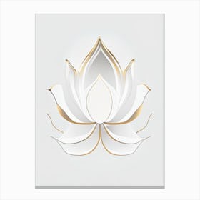 White Lotus Retro Minimal 3 Canvas Print