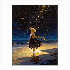 Girl On The Beach Canvas Print