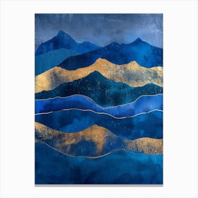 Blue And Gold Mountains 4 Canvas Print