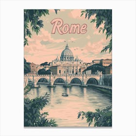 Aihrgdesign A Classic 1960s Travel Poster For Rome 1 Canvas Print