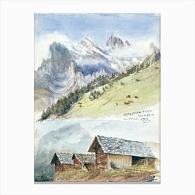 Gspaltenhorn, Mürren From Splendid Mountain Watercolours Sketchbook (1870), John Singer Sargent Canvas Print