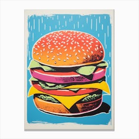Retro Hamburger Colour Pop 4 Canvas Print