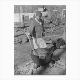 Housewife Boiling Clothes, Chicot Farms, Arkansas By Russell Lee Canvas Print