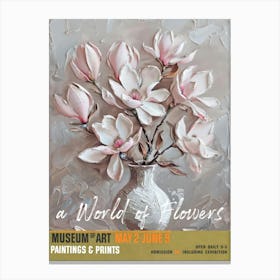 A World Of Flowers, Van Gogh Exhibition Magnolia 1 Canvas Print