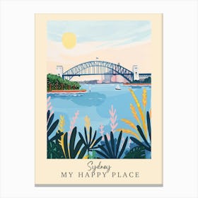 My Happy Place Sydney 2 Travel Poster Canvas Print