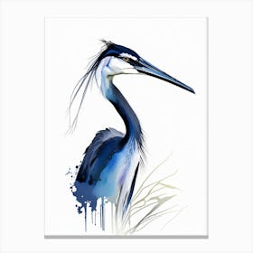 Black Headed Heron Impressionistic 1 Canvas Print