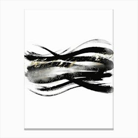 Black And White Brush Strokes 1 Canvas Print