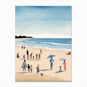 People On The Beach Painting (17) Canvas Print