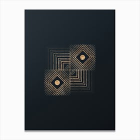 Abstract Geometric Gold Glyph on Dark Teal n.0206 Canvas Print