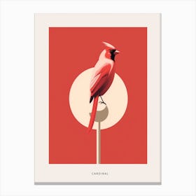 Minimalist Cardinal Bird Poster Canvas Print