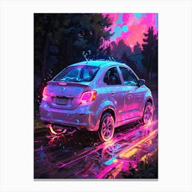 Neon Car Painting Canvas Print