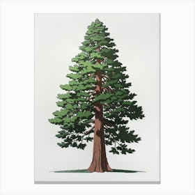 Redwood Tree Pixel Illustration 4 Canvas Print