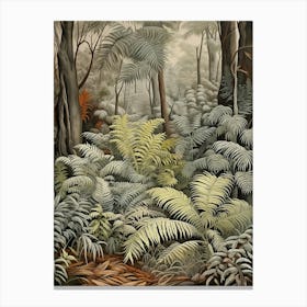 Vintage Jungle Botanical Illustration Ferns 2 Canvas Print