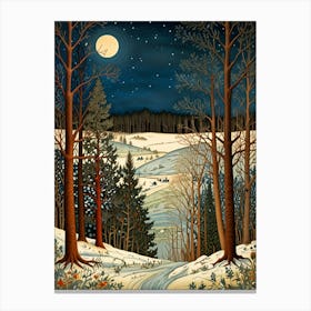 William Morris Night In The Woods Canvas Print