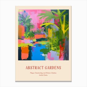 Colourful Gardens Phipps Conservatory And Botanic Gardens Usa 4 Red Poster Canvas Print