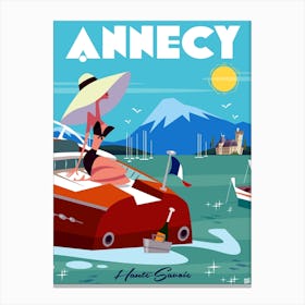 Annecy Lac Poster Blue Canvas Print