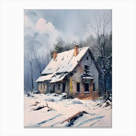 Old House In Winter Canvas Print