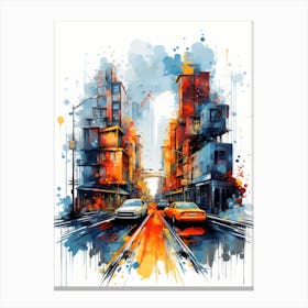 Abstract City Painting Canvas Print