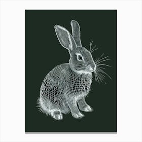 Checkered Giant Rabbit Minimalist Illustration 3 Canvas Print
