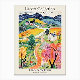 Poster Of Blackberry Farm   Walland, Tennessee   Resort Collection Storybook Illustration 2 Canvas Print