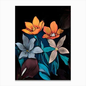 Flowers In The Dark Canvas Print