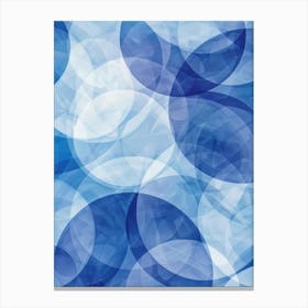 Abstract Blue Circles Canvas Print