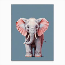 Cute Baby Elephant Nursery Ilustration (25) Canvas Print
