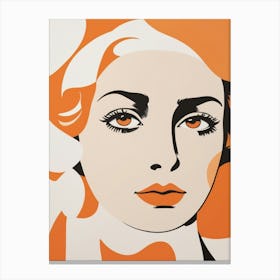 matisse woman portriat in orange watercolour Canvas Print