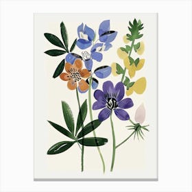 Painted Florals Aconitum 4 Canvas Print